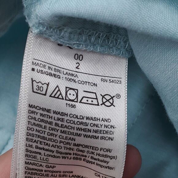 Gap Light Wash Casual Button Zip Chino Short Shorts Womens Size 00 Blue - Picture 3 of 9